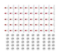 Chicken Spring Tee Nipple Drinkers, Poultry Waterer Farming Drinking Tools, 50pcs Chicken Drinking Fountain with Plastic Fixation Nuts, Easy to Install Leakproof Metal and Plastic