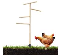 Chicken Standing Perch, Poultry Stand Outdoor Perch Toy, Playground Perch Toy with Metal Ground Plug, Extra Large Birds Training Branch for Cockatiels, Parrots, Turkeys, Hens, Lovebirds