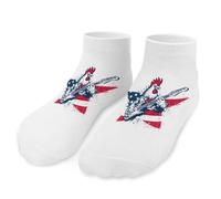 Chicken Star Rock U.S. Flag Men's Ankle Low Socks 1 Pair No Show Sock Low-Cut Athletic Socks for Women