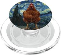 Chicken Starry Night Funny Animal Van Gogh Parody Art PopSockets PopGrip for MagSafe