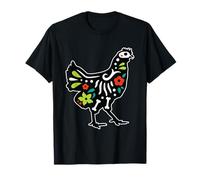 Chicken Sugar Skull Dia De Los Muertos Mexican Day Of Dead T-Shirt