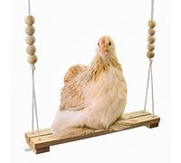 Chicken Swing Toy for Coop Handmade in USA!!! Natural Safe Wooden Accessories Large Durable Perch Ladder for Poultry Run Rooster Hens Chicks Pet Parrots Macaw Entertainment Stress Relief for Birds