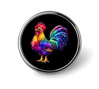 Chicken Tie Dye Farm Round Badge Cute Brooch Pins Button Badges for Backpack Jackets Hats Decor