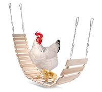 Chicken Toys Wood Swing Ladder For Hens Bird Large Perch Easy To Install Total Length 44" For Parrot Macaw Training Chicken Ladder Swing For Hens Perches Swing Roosting Large Stand Hanging