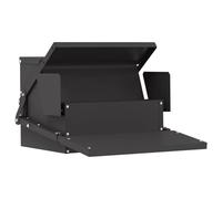Chicken Treadle Feeder Black 50 x 40 x 29 cm 2 kg | Steel body, self-opening pedal, feed-saving design, indoor outdoor use, coop backyard farm