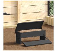 Chicken Treadle Feeder Black Cold-Rolled Steel 48.5x39.5x19cm 5kg Outdoor Pro