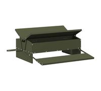 Chicken Treadle Feeder Olive Green 75 x 53 x 20.5 cm 10 kg | Steel build, treadle mechanism, indoor and outdoor use, screwdriver assembly, dry cloth wipe