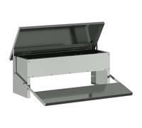 Chicken Treadle Feeder Silver 48.5 x 39.5 x 19 cm 5 kg | Steel build,wipe-clean surface,treadle dispensing,indoor outdoor use,screwdriver assembly,silver finish,5 kg capacity