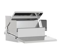 Chicken Treadle Feeder Silver 50 x 40 x 29 cm 2 kg Steel | Self-opening pedal mechanism,robust steel build,feed waste ,pest interference minimization,coop and backyard