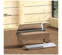 Chicken Treadle Feeder Silver Cold-Rolled Steel 48.5x39.5x19cm Weatherproof