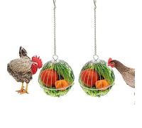 Chicken Treat Ball Chicken Vegetable Feeder Veggie Hanging Ball Toy for Hens Chicken Hanging Foraging Coop Toys for Hens 2PCS