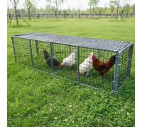 Chicken Tunnel DIY Kit - Movable Chicken Run Outdoor with Sun/Rain Cover | Rust-Proof PVC Frame & Reinforced Knotless Netting |Easy Assembly Expandable Poultry Pen for Chickens, Ducks, Rabbits