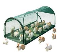 Chicken Tunnel for Outdoor Use, Foldable Long House with Removable Door