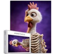 Chicken Turns into Skeleton 1000 Piece Jigsaw Puzzles for Adults Fun Dress Up Scene Art Jigsaw Puzzle Challenging Family Activity Games Colorful DIY Craft Puzzle for Home Decor Gifts 20×27 Inches