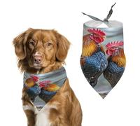 Chicken Under The Tree Dog Bandanas Cute Soft Cotton Puppy Scarves Washable Daily Summer Durable Triangle Reversible Bibs Suitable for Small Medium Large Dogs and Cats