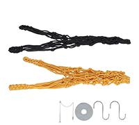 Chicken Vegetable String Bag, Chicken Vegetable Hanging Feeder, Poultry Fruit Holder, Chicken Vegetable and Fruit String Bag for Hen Goose Duck Large Birds (Black + yellow net + fruit fork with chain)