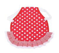 Chicken Vest Beautiful Elastic Lace Pet Back Protection Apron for Poultry (Red White Dots)