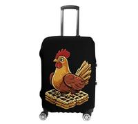 Chicken Waffles Suitcase Cover Travel Luggage Protector Elastic Washable Baggage Covers Fits 19-32 Inch