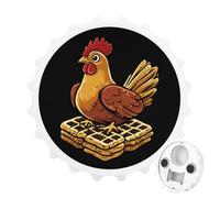 Chicken Waffles1 Beer Bottle Opener Magnetic Fridge Magnet Sticker for Home Bar Accessories