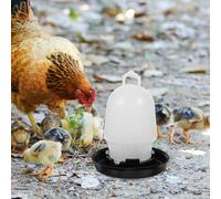 Chicken Water Bucket for Chickens and Quail, Automatic Waterer | Plastic White Design, Controlled Flow, Easy Filling, Professional Poultry Shops and Home Use