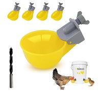 Chicken Water Cups (5 Pack), Automatic Chicken Waterer, Anti-Leak System, Holds 50% More Water, Suitable For Chicks, Chicken, Duck, Quail, Turkey