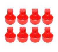 Chicken Water Cups, 8 Pcs Automatic Poultry Waterer Kit Plastic Drinker Feeder with Double Nut for Hens Ducks Quails Farm DIY Bucket