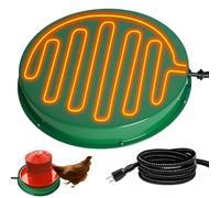 Chicken Water Heater for Winter, 125W Poultry Waterer Heated Base 31.4cm / 12.4in for Metal or Plastic Drinkers 1-5 Gallon, Freeze Proof Thermostat Deicer Chicken Drinker Heater