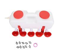 Chicken Waterer 10L Large Capacity Top Fill Poultry Water Feeder with 10 Water Cups for Chicken Duck Goose, Ergonomic Handle, No Water Accumulation Design (Full Automatic)