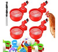 Chicken Waterer Automatic 4 Pcs Chick Water Feeder Cups Chicken Coop Accessories for Bird Goose Duck Poultry Watering,with Diameter 0.62inch Chicken Leg Bands