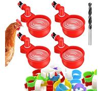 Chicken Waterer Automatic 4 Pcs Chick Water Feeder Cups Chicken Coop Accessories for Bird Goose Duck Poultry Watering,with Diameter 0.78inch Chicken Leg Bands