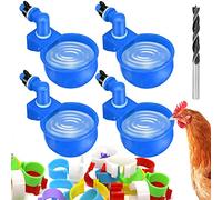 Chicken Waterer Automatic 4 Pcs Chick Water Feeder Cups Poultry Watering Chicken Coop Accessories for Bird Duck Goose,with Diameter 0.78inch Chicken Leg Bands