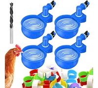 Chicken Waterer Automatic 4 Pcs Chick Water Feeder Cups Poultry Watering Chicken Coop Accessories for Bird Duck Goose,with Diameter 0.62inch Chicken Leg Bands