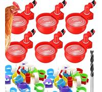 Chicken Waterer Automatic 6 Pcs Chick Water Feeder Cups Chicken Coop Accessories for Bird Goose Duck Poultry Watering,with Diameter 0.78inch Chicken Leg Bands