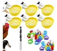 Chicken Waterer Automatic 6 Pcs Chick Water Feeder Cups Chicken Coop Accessories for Duck Goose Bird Poultry Watering,with Diameter 0.78inch Chicken Leg Bands