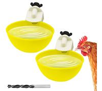 Chicken Waterer Automatic Chick Water Feeder Cups 2 Packs Chicken Coop Accessories for Duck Goose Bird Poultry Watering, Yellow