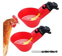 Chicken Waterer Automatic Chick Water Feeder Cups 2 Packs Chicken Coop Accessories for Goose Duck Bird Poultry Watering