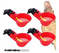 Chicken Waterer Automatic Chick Water Feeder Cups 4 Packs Chicken Coop Accessories for Goose Duck Bird Poultry Watering