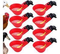 Chicken Waterer Automatic Chick Water Feeder Cups 8 Packs Chicken Coop Accessories for Goose Duck Bird Poultry Watering