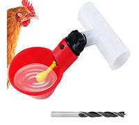 Chicken Waterer Automatic Chick Water Feeder Cups for Duck Bird Goose Poultry Watering,with 0.78inch Inner Diameter Tee Fittings