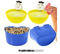 Chicken Waterer Automatic Watering Cups, 2 Kits Poultry Feeder and Waterer Set,Suitable for Duck Goose Bird Rabbit