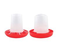 Chicken Waterer - Chick Feeder and Waterer Set for Poultry Feeding | Large Capacity Food Dispenser with Spill Proof Base, Easy Fill Top for Backyard Farm Coop and Outdoor Care, 4.02x3.62 inches