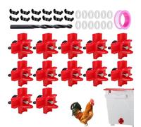 Chicken Waterer,Chicken Automatic Waterer - Large Horizontal Feeder Nipple with Drill Bits Watering System for Outdoor & Farming