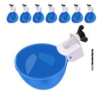 Chicken Waterer Cups, 8 Packs Green Large Chicken Watering Cups, Automatic Chicken Water Cups, Tee Fittings Poultry Feeder Cups Suitable for Chicken, Duck, Goose (Green, Large Size)