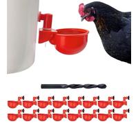 Chicken Waterer Cups | Automatic Large Chicken Water Feeder for Chicks, Turkey, Ducks, Goose, Bunny and Birds | Poultry Waterer - BPA Free & Leak Proof Design (16 Pack)