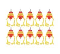 Chicken Waterer Nozzle 10pcs Stainless Steel for Poultry Coop Ducks | Drip Reduction, Ergonomic Nozzle Design, Yellow Finish, for Poultry Farms and Barn Rows
