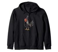 Chicken Wearing A Hat Zip Hoodie