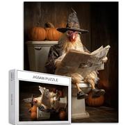 Chicken Wearing a Wizard hat 1000 Piece Jigsaw Puzzles for Adults Toilet Reading Newspaper Jigsaw Puzzle Colorful DIY Puzzles for Home Decoration Gifts Family Puzzle Perfect for Game Nights 50×70cm