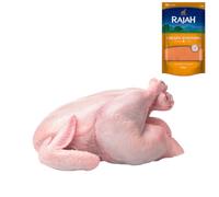 Chicken Whole Large 1kg with Rajah Chicken Seasoning 100gr - Large Fresh Whole Chicken for Roasting, Grilling & Family Feasts - Fresh Halal Meat Pack
