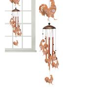 Chicken Wind Chimes - Rooster Ornament, Metal Hanging Game, Unique Garden Accessories with Classic Finish | Indoor and Outdoor Patio Backyard Decoration That Promotes a Quiet Atmosphere and the Zuh