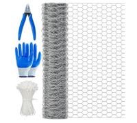 Chicken Wire 40CM x 10M, Chicken Wire Mesh Roll, Anti-Rust Hexagonal Galvanized Chicken Wire Mesh for Pet Rabbit Chicken Fencing
